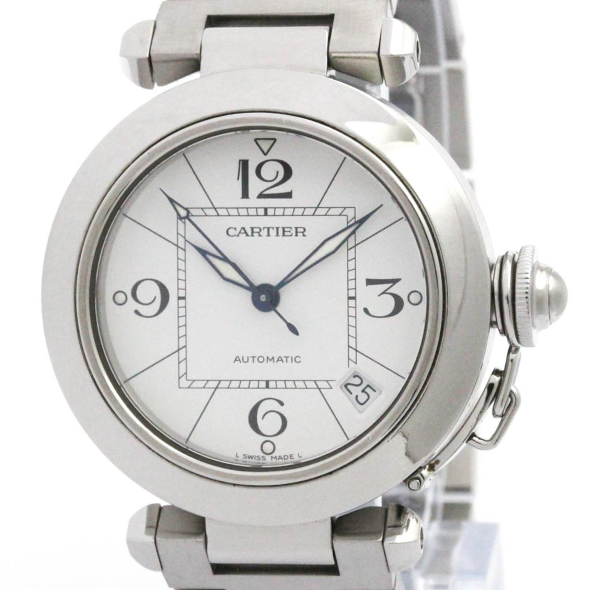 CARTIER Pasha C Steel Automatic Unisex Watch W31074M7 Polished