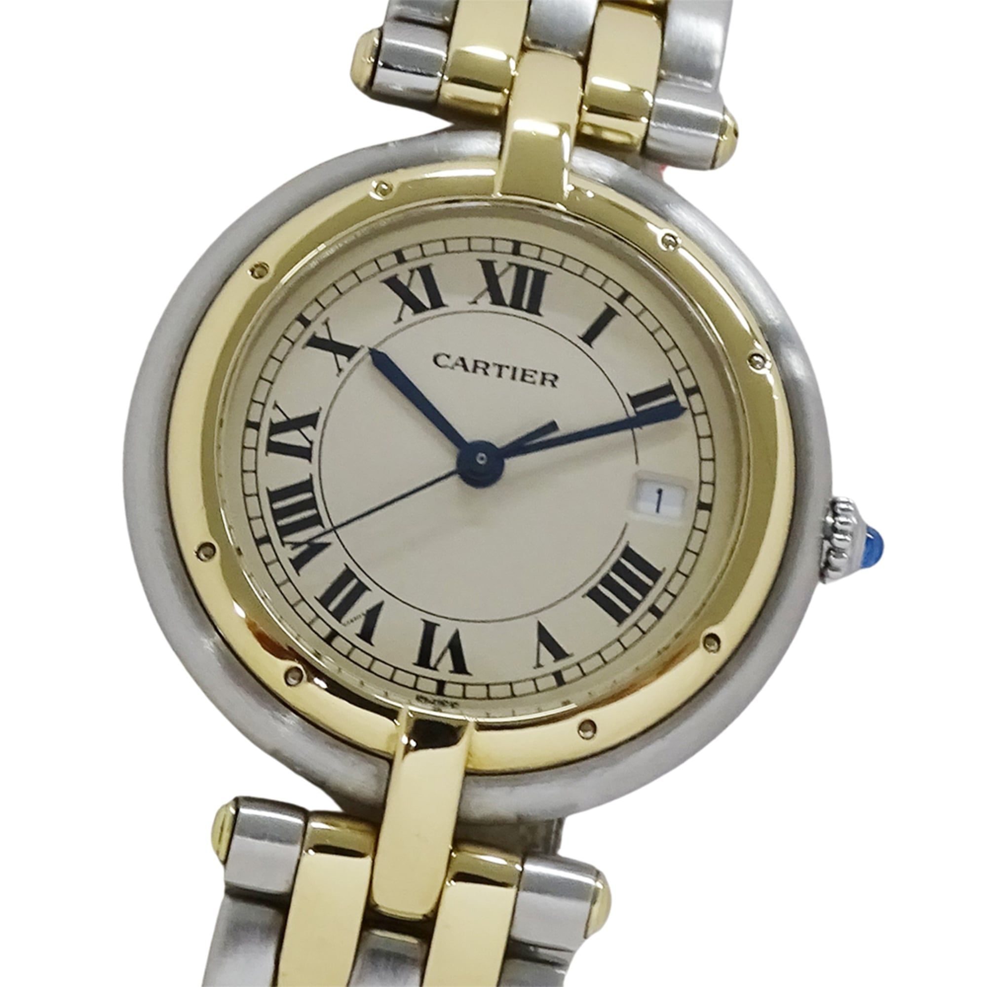 Cartier Panthère Vendôme LM 2-Row Date Quartz Movement, Stainless Steel, Gold, and Yellow 83084242,