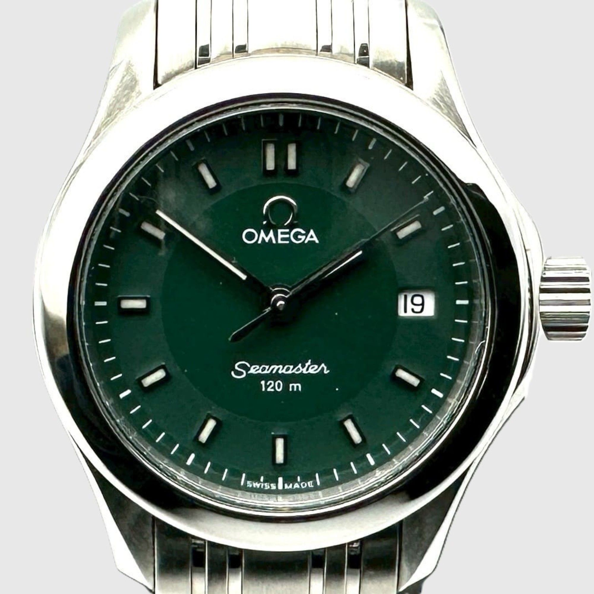 OMEGA Seamaster 120m 2581.72 Date Quartz Watch Stainless Steel Green Women's