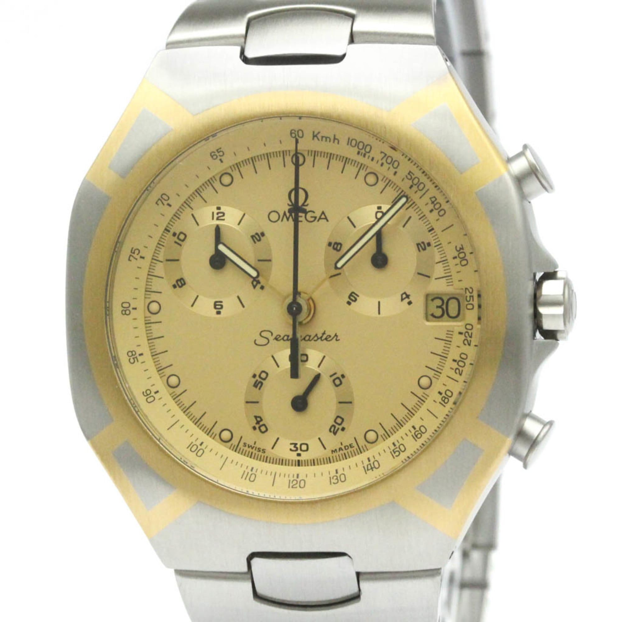 OMEGA Seamaster Polaris Chronograph Quartz Mens Watch 386.1031 Polished