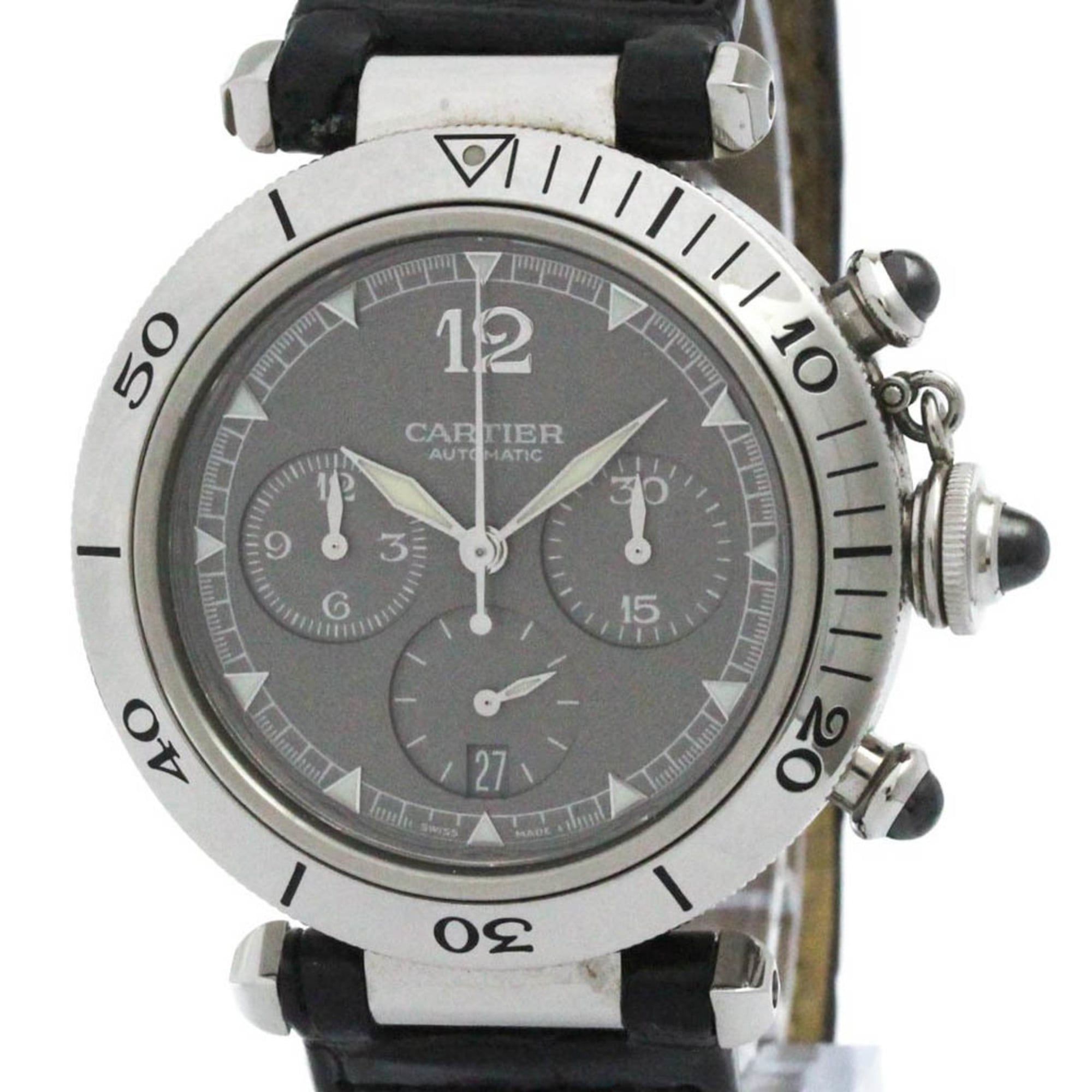 CARTIER Pasha 38 Chronograph 2004 Christmas LTD Watch W3107355 Polished