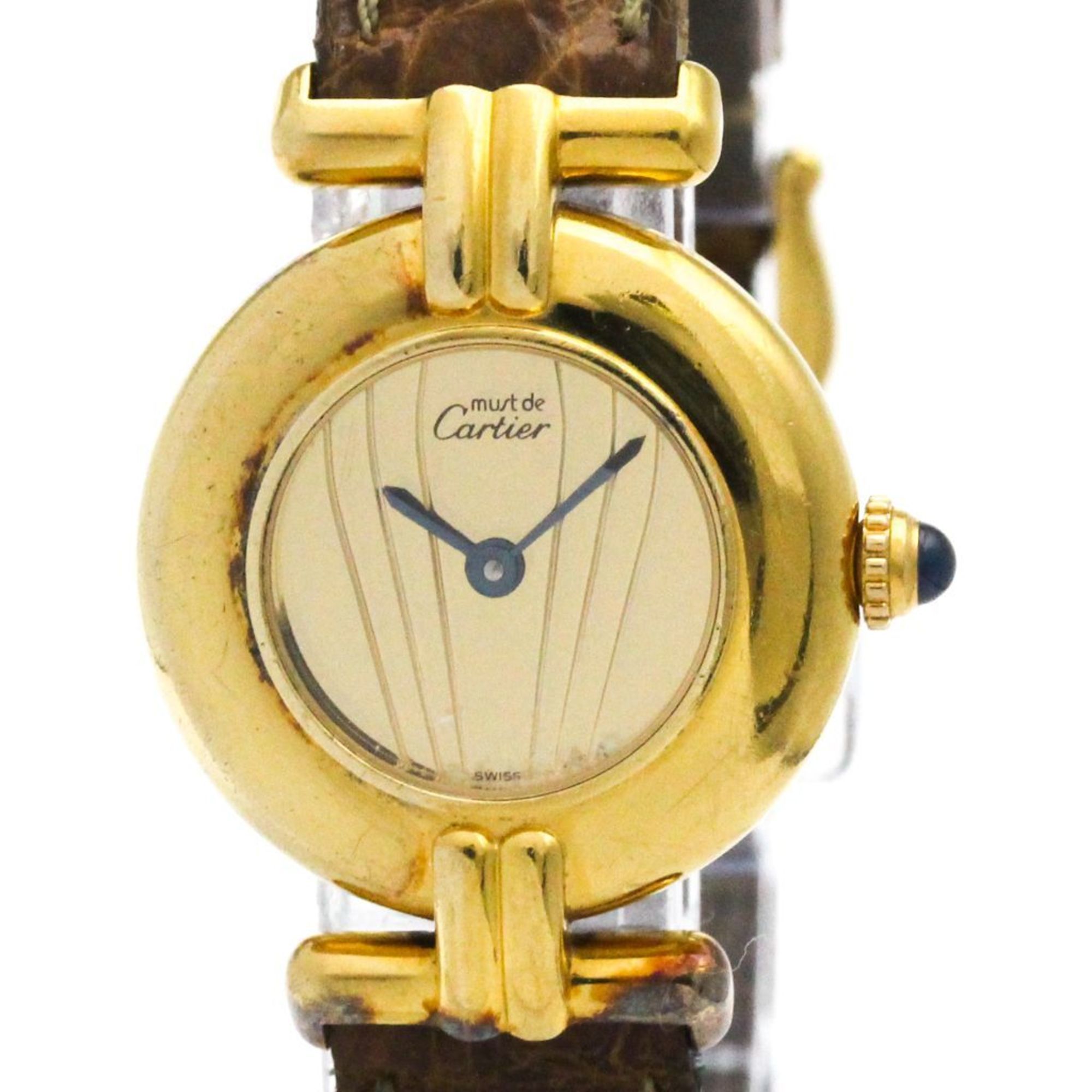 CARTIER Must Colisee Vermeil Gold Plated Quartz Ladies Watch W1008554