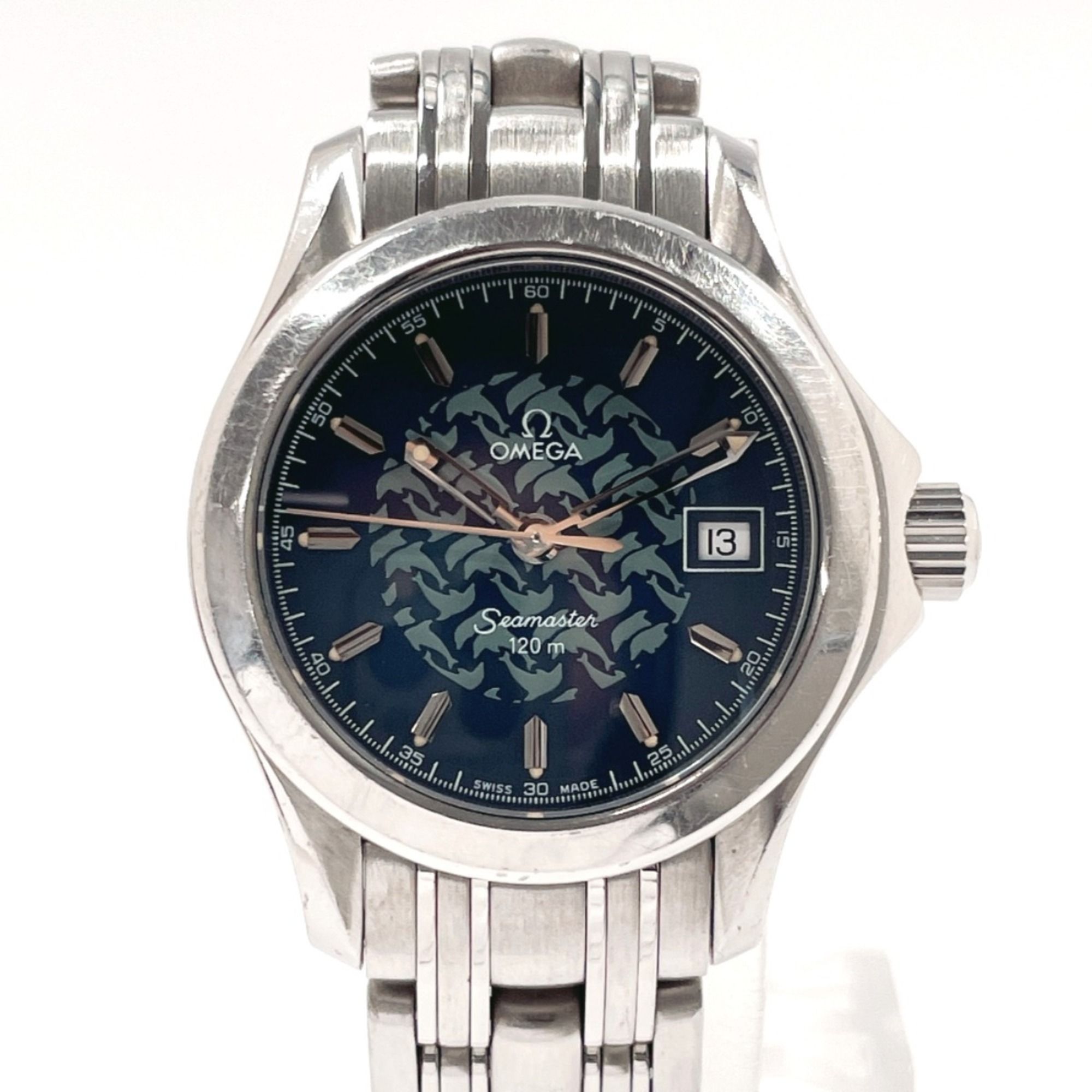 OMEGA Seamaster 120 Jacques Mayol 1997 2580.8 Watch Stainless Steel/Stainless Steel Silver Quartz Na