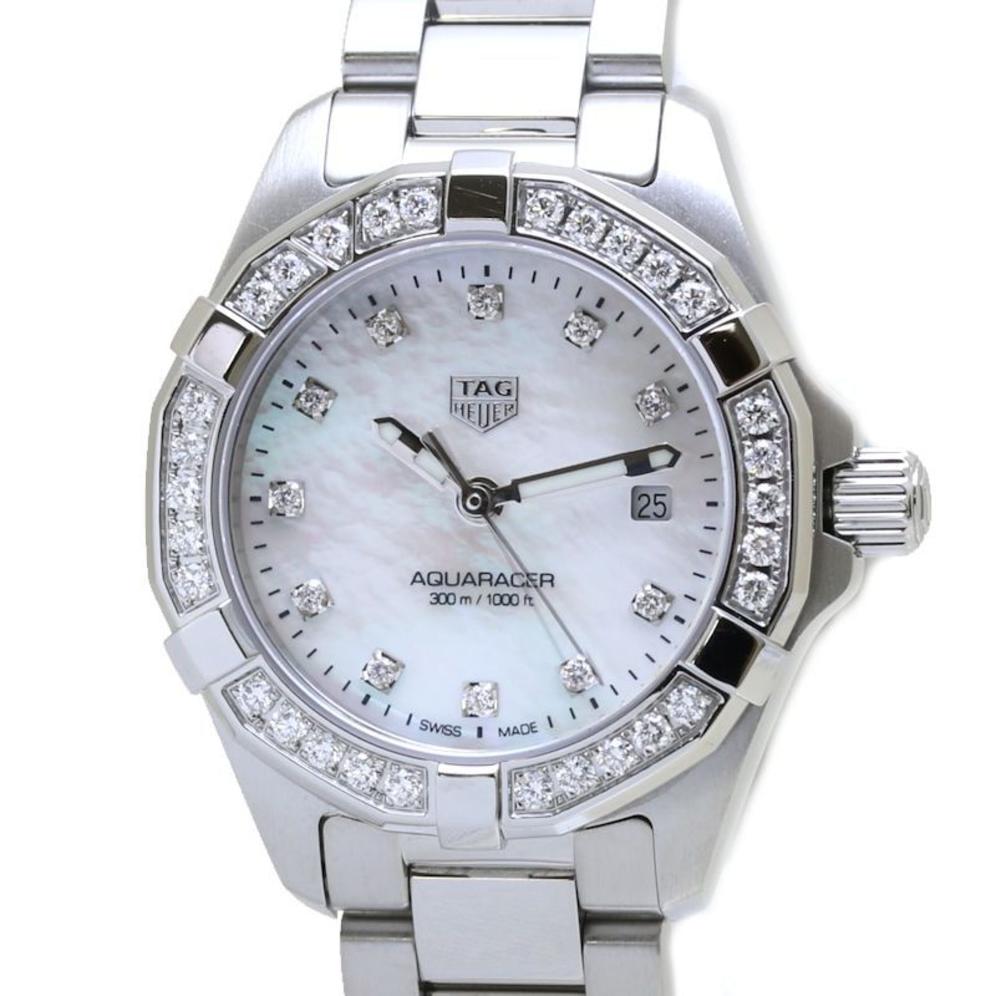 TAG HEUER Aquaracer 11P Diamond Bezel Watch WBD1415.BA0741SS Women's 39663