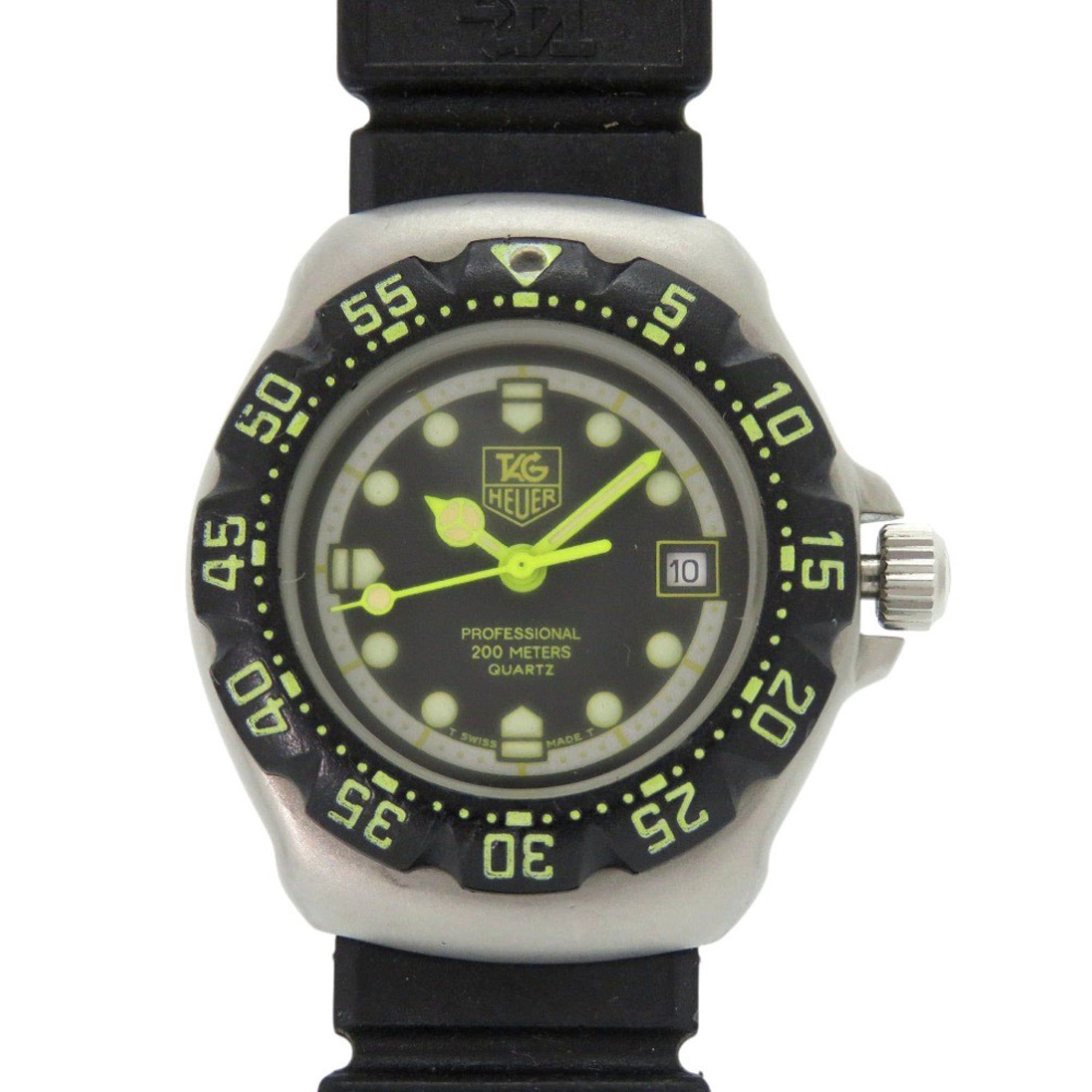 TAG Heuer Formula 1 376.508 Stainless Steel Rubber Black Dial Quartz Watch 1046 HEUER