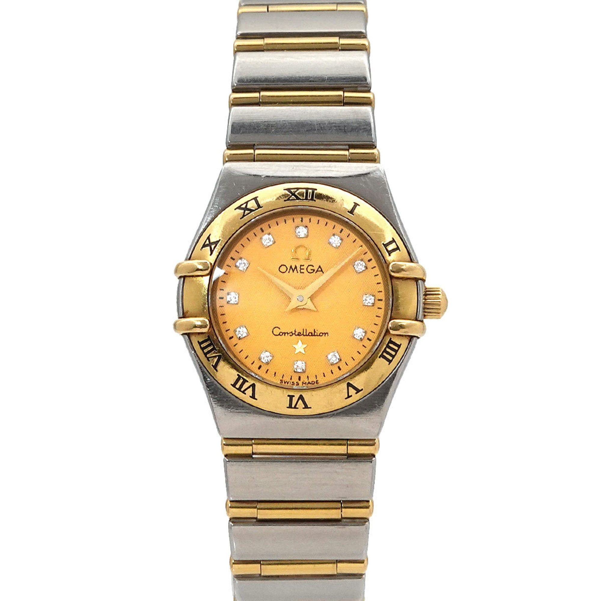 OMEGA Constellation Mini Two-Tone 1262 15 Women's Watch with 12 Diamonds, Gold and Yellow Quartz