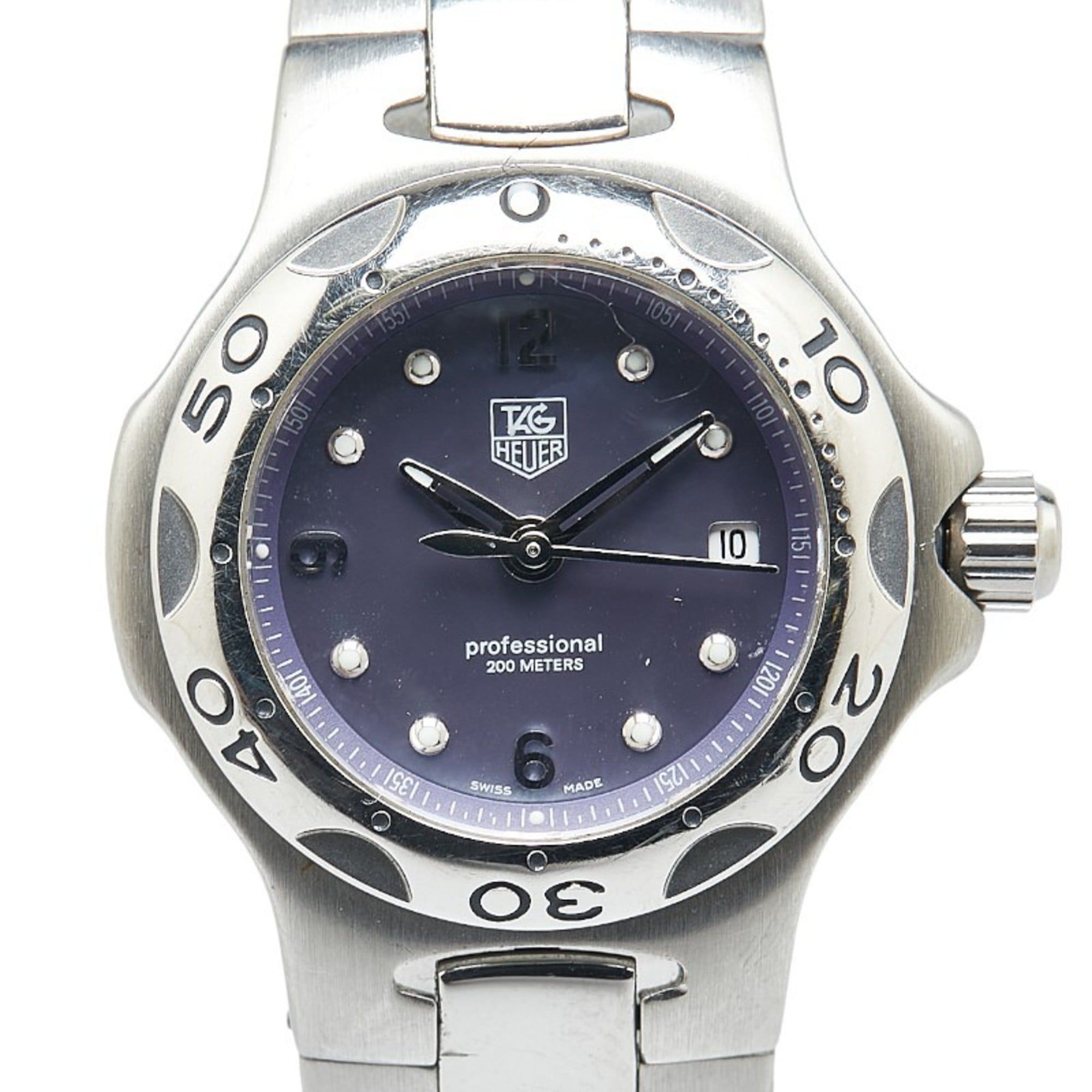 TAG Heuer Professional Kirium Watch WL131A Quartz Purple Dial Stainless Steel Ladies HEUER