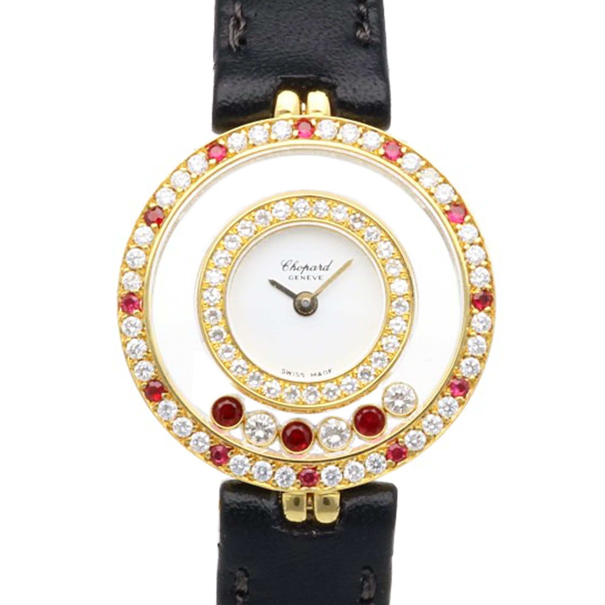 Chopard Happy Diamonds Watch, 20/5448-21, Quartz, Women's, Diamond Bezel, Moving Diamond, Ruby, Fact