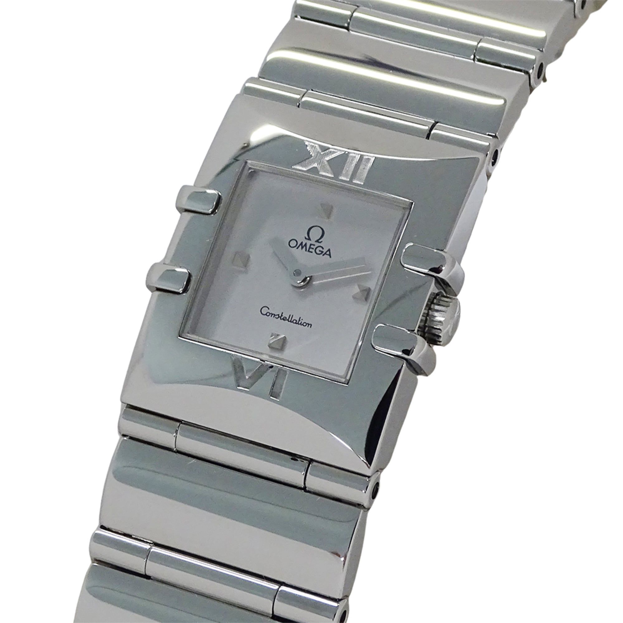 OMEGA Constellation Cale Quadra 1521.31 Women's Quartz Watch, Stainless Steel, Silver Square, Polish