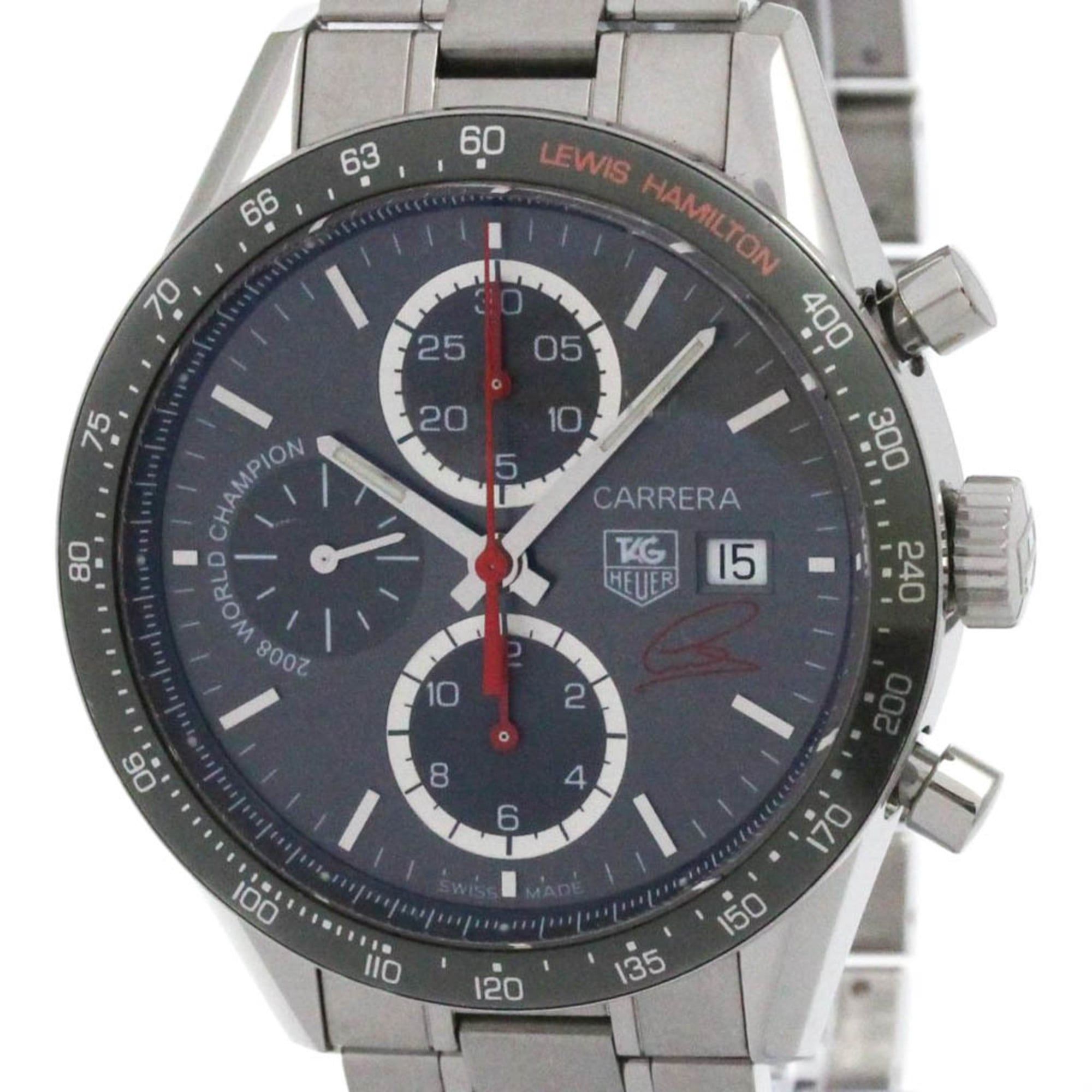 TAG HEUER Carrera Chronograph Lewis Hamilton Watch CV201M Polished