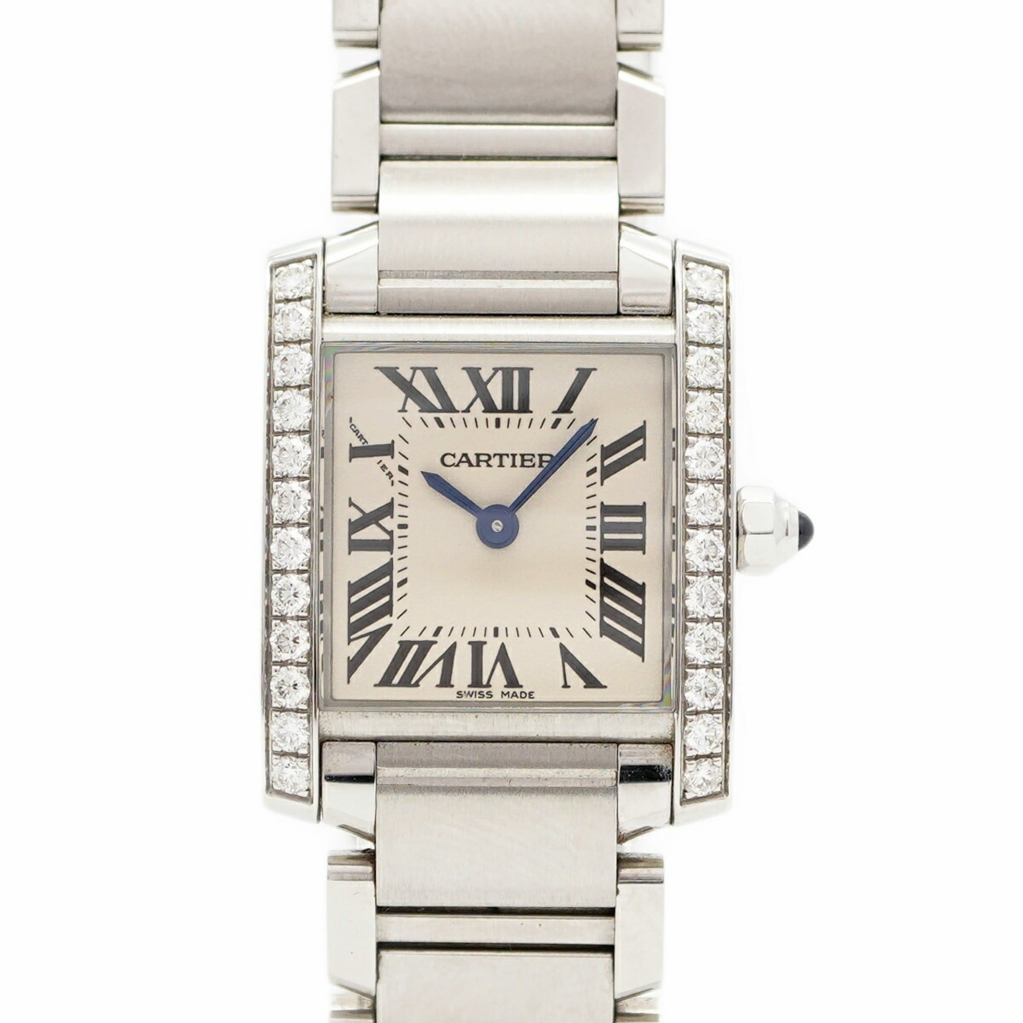 Cartier Tank Française Small Diamond W4TA0008 Ivory Dial Women's Watch