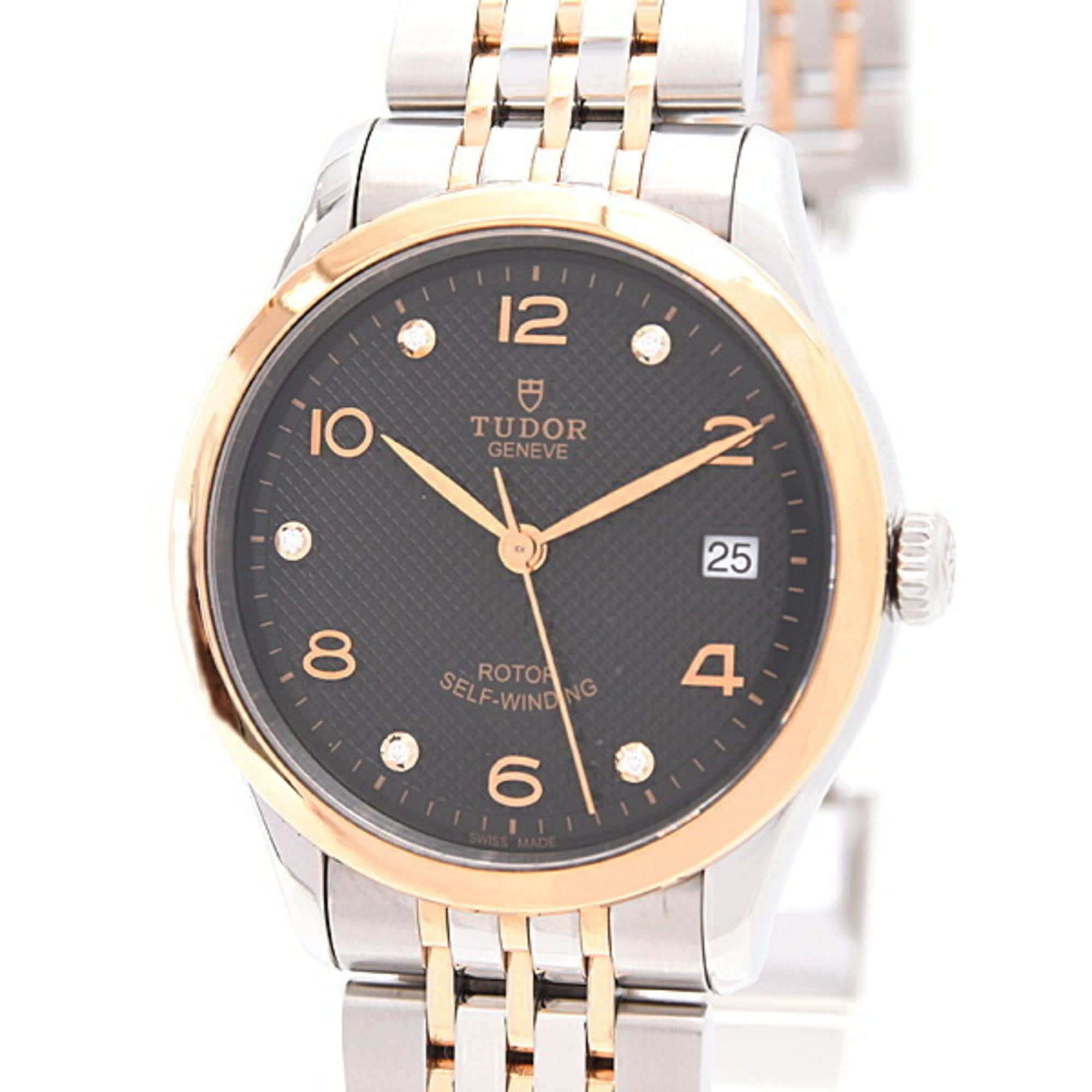 Tudor Men's Watch 1926 Collection 5P Diamond Automatic Black Dial SS x 750PG TUDOR 91451