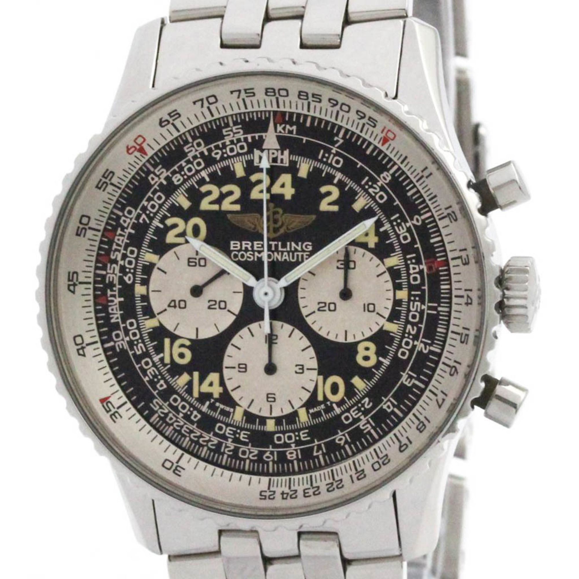 BREITLING Navitimer Cosmonaute Steel Hand-winding Watch A12019 Polished