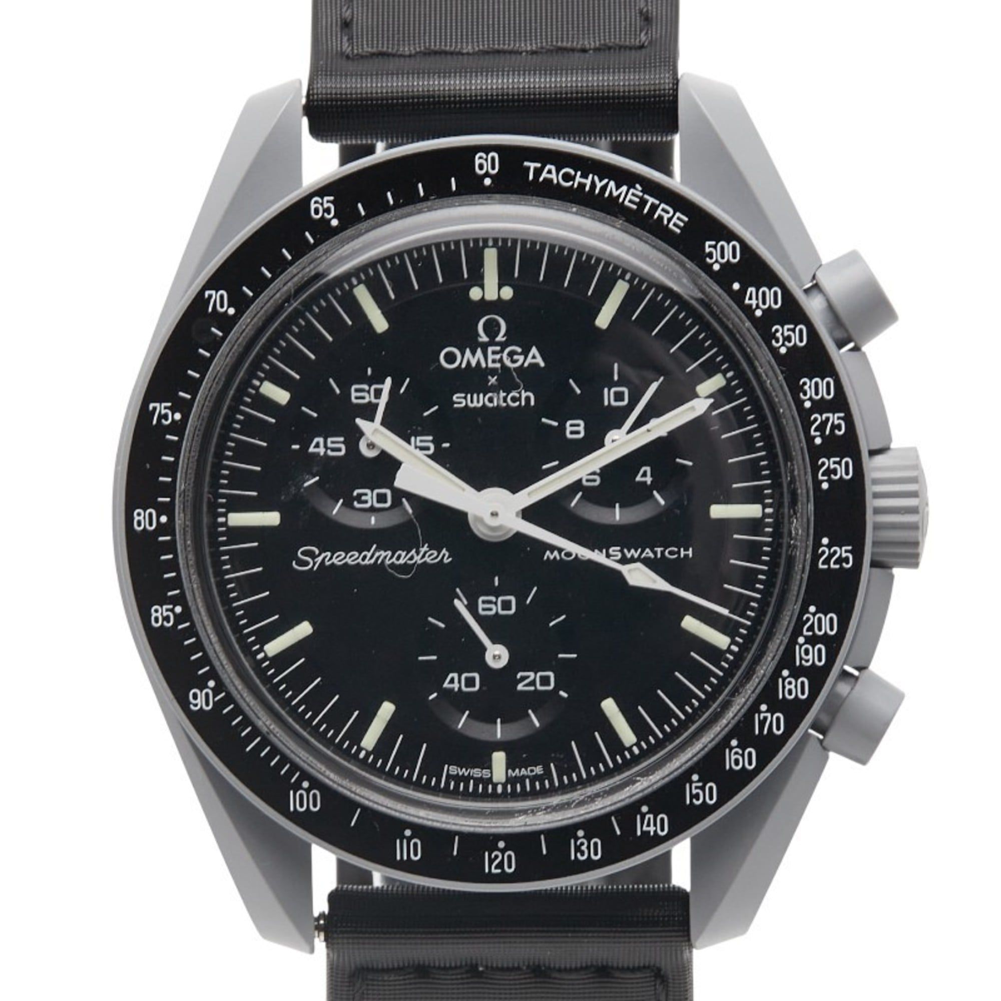 Omega x Swatch MoonSwatch Mission to the Moon Watch SO33M100 Quartz Movement Black Dial Ceramic Nylo