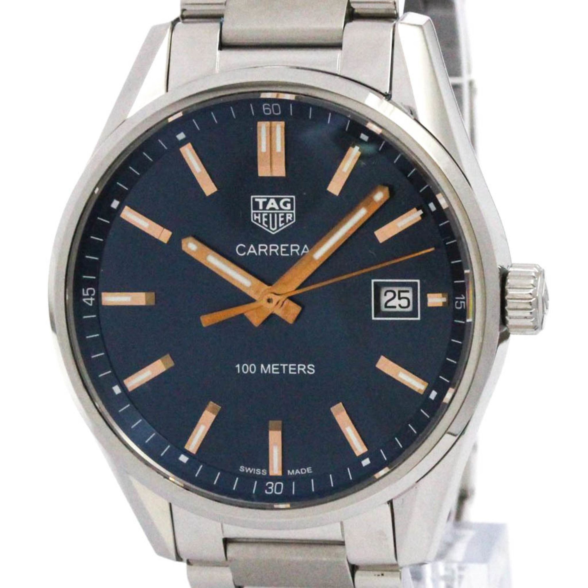 TAG HEUER Carrera Stainless Steel Quartz Mens Watch WAR1112 Polished