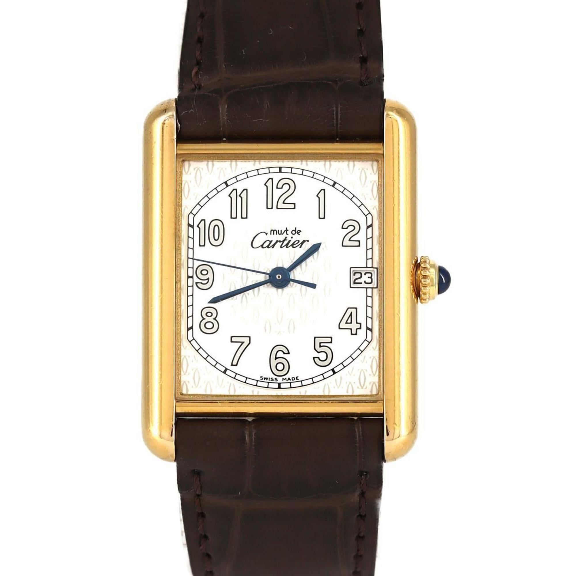 Cartier Must Tank Date LM GP W1013954 Quartz Watch