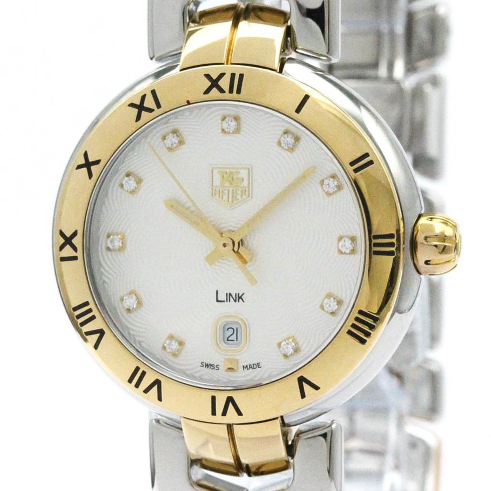 TAG HEUER Link Diamond 18K Pink Gold 18K Gold Steel Watch WAT1450