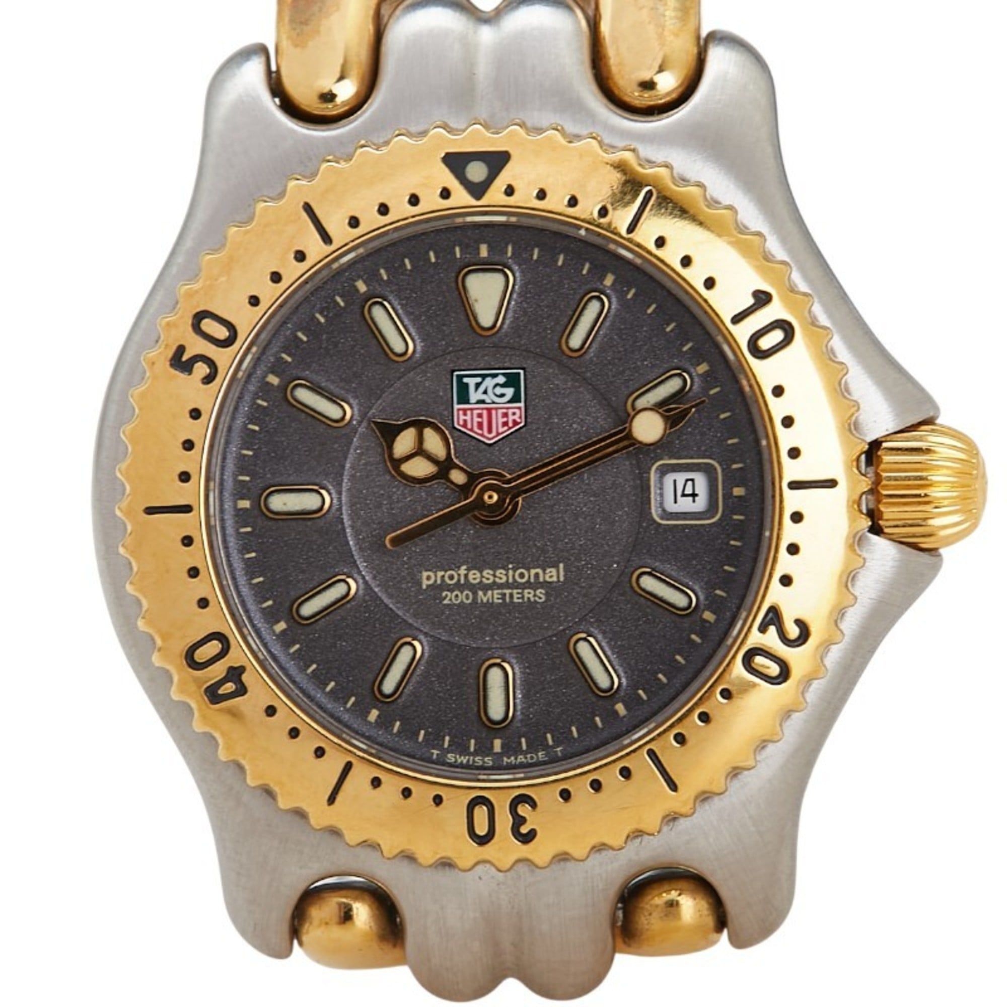 TAG Heuer Professional Date Watch WG1320-0 Quartz Movement, Gray Dial, Stainless Steel, Plated, Wome