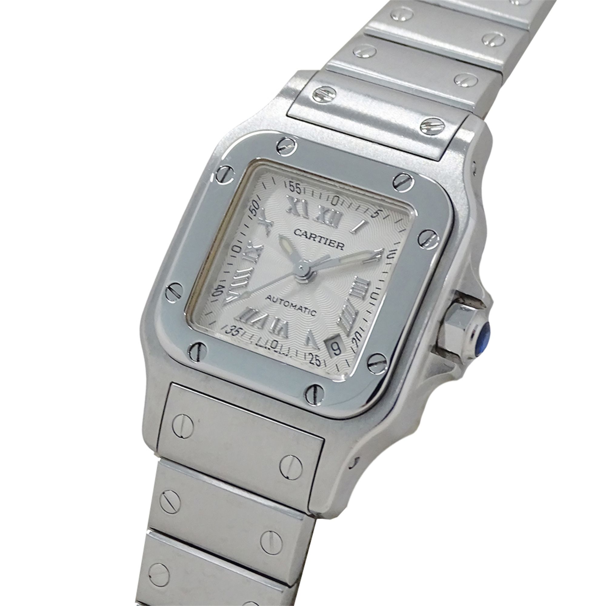 Cartier Santos Galbee SM Women's Watch with Date, Automatic, Stainless Steel, W20044D6, Polished Sil