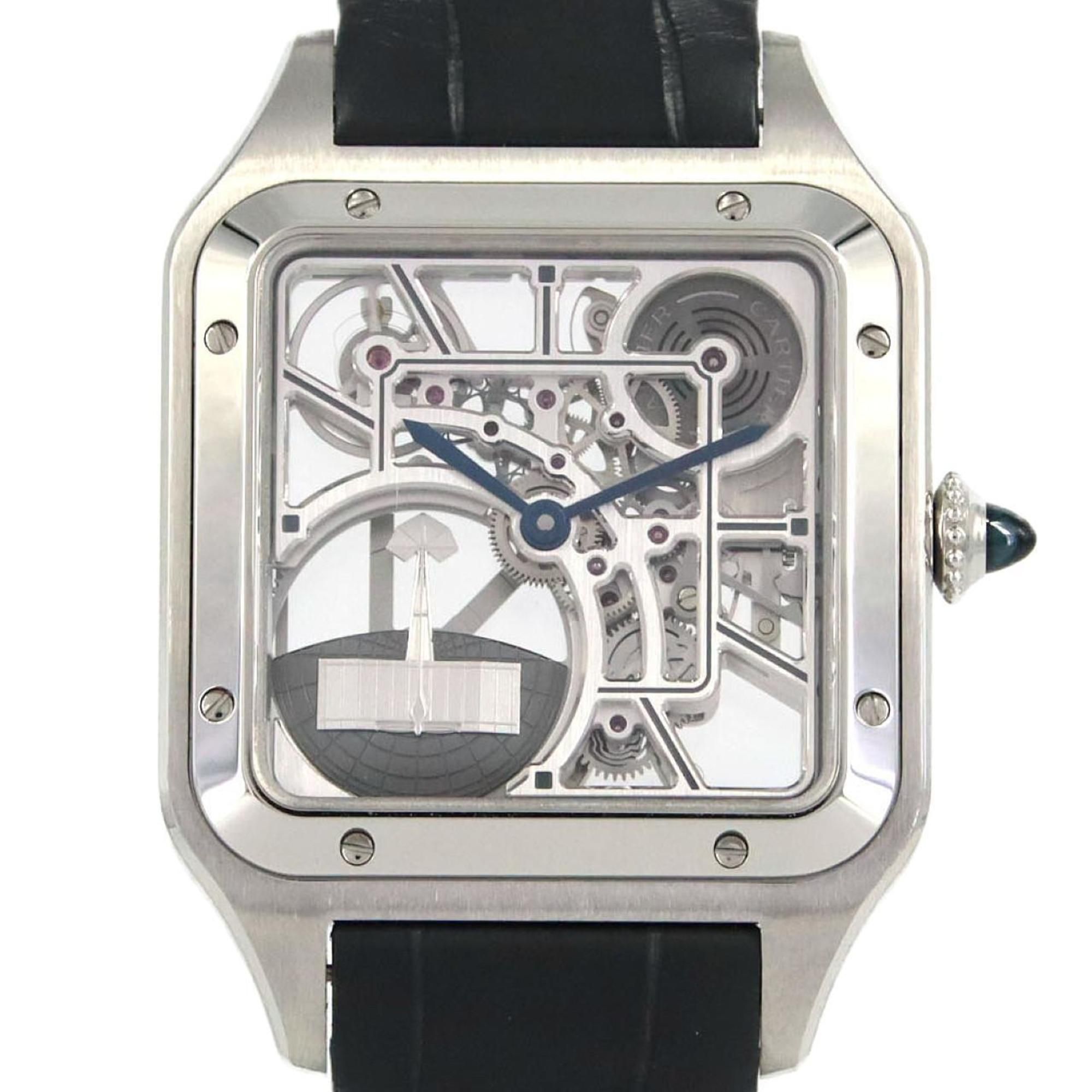 Cartier Santos-Dumont Skeleton Watch LM with Micro-Rotor, WHSA0032, Stainless Steel, Automatic