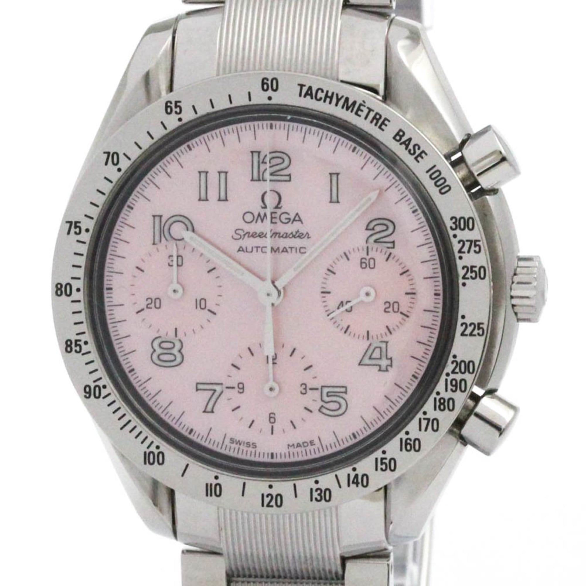 OMEGA Speedmaster Automatic Pink MOP Dial Steel Watch 3502.78 Polished