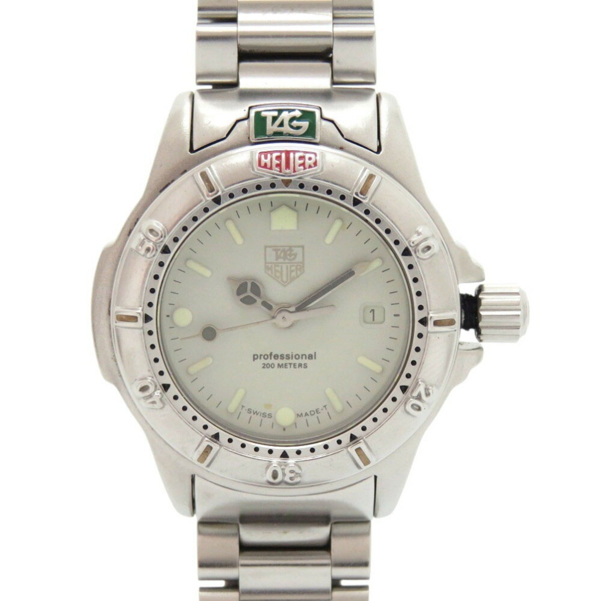 TAG Heuer 999.708 Professional 200m Stainless Steel Cream Silver Quartz Watch 1909