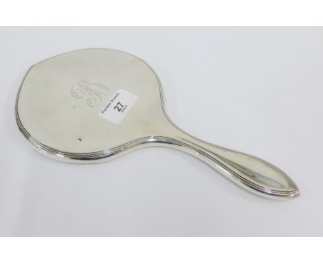 George V silver backed hand mirror by William Hutton &amp; Sons, Birmingham 1915