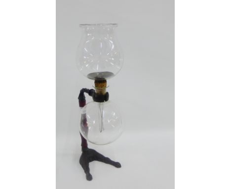 Cona No.1 coffee percolator , the base with hairy paw feet,  in two parts, overall height 43cm 