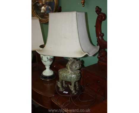 A contemporary Chinese temple dog Lamp and shade