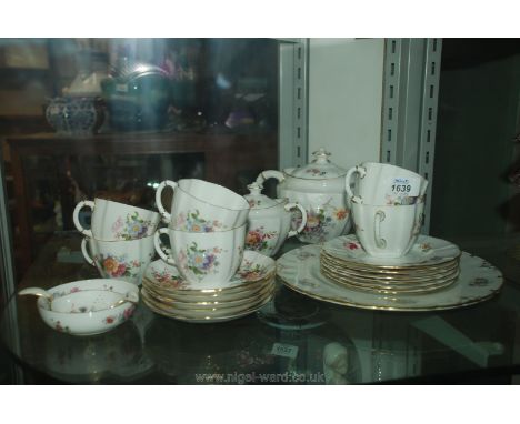 A Royal Crown Derby six place setting ''Derby Posies'' pattern Teaset