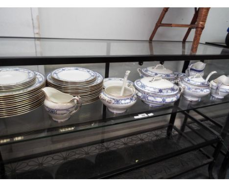 51 pieces of Burleigh Ware Radford pattern to include plates, side plates, serving dishes, tureens and similar also included 