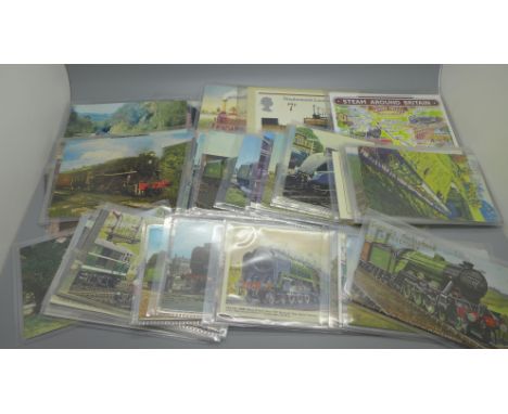 Postcards; a collection of railway engine postcards, mainly steam, (60) 