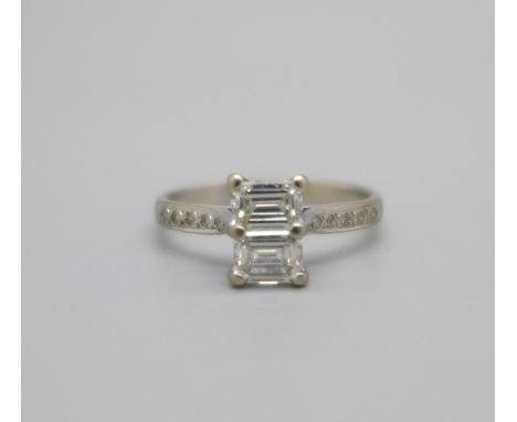 An 18ct white gold and diamond ring, approximately 0.6ct diamond weight, 3g, O 