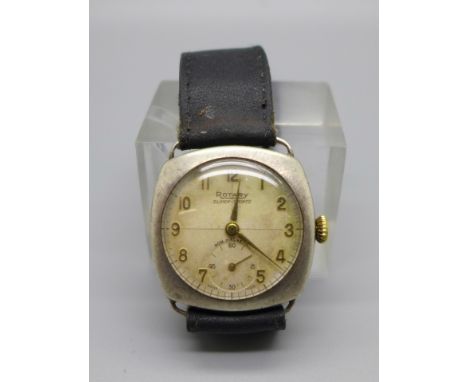 A silver cased Rotary Super-Sports wristwatch, 28mm case 