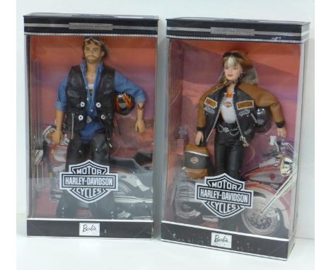 Harley-Davidson Barbie and Ken collector edition boxed dolls 1999 