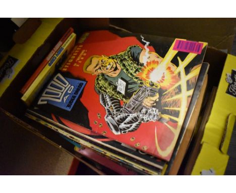 A selection of vintage comics including 2000AD