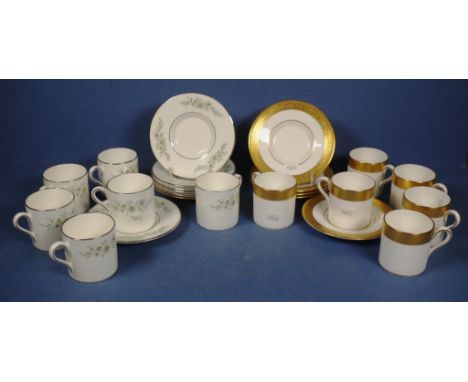 Twelve Wedgwood coffee cups & saucers to include 6 Ascot pattern and 6 Westbury pattern