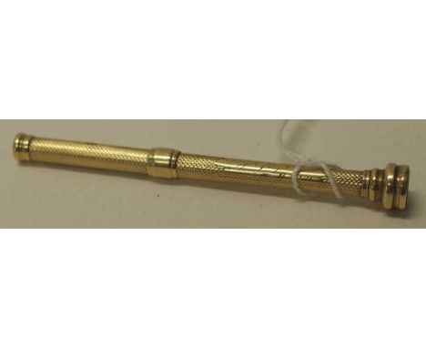Vintage Mordan & Co gold mechanical pencil Mordan mark to barrel, (gold carat value unmarked, but external barrel tests as 9c