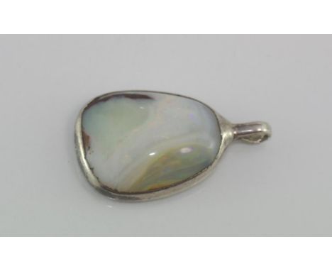 Silver and Boulder opal pendant