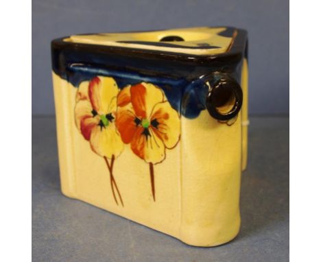 Vintage pansy decorated ceramic teapot painted pansy decoration, marked R 1180 to base. Height 11.5cm approx.