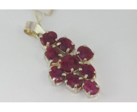 Rough ruby pendant marked 925