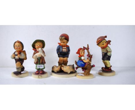 Five various Goebel Hummel figures height 13.5cm approx (tallest)