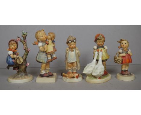 Five Goebel Hummel figurines 15cm high (tallest)