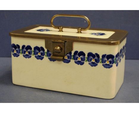 Art Nouveau WMF pansy ceramic lunch box width 21cm approx