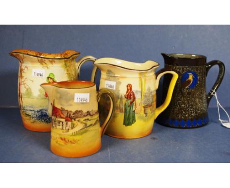 Four various Royal Doulton cream jugs including 'Titanium,' 'Juliet,' Country House, D3647, and  Woman in the Forest, D3812. 