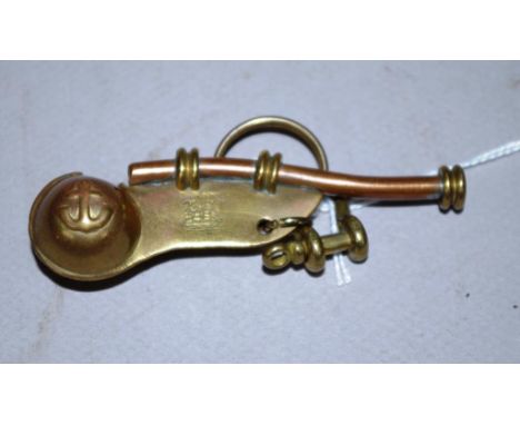 Vintage brass & copper bosun's whistle length 8cm approx.