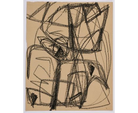 Kohlezeichnung Heinz Kreutz1923 Frankfurt - 2016 Penzberg "o.T." um 1950 u. re. monogr. K 49,6 x 40 cm, o.R. Mit handschriftl