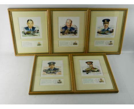 Five collectable RAF Limited edition prints with accompanying First Day covers.Arthur Travers Harris 37/975