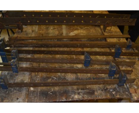 Collection of RECORD bench clamps, mixture of 3 and 4ft with 2 extensions.