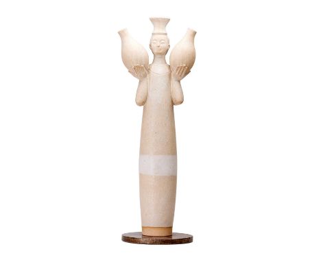 Tonino Negri (b.1961) ItalianWater carrierSigned and dated 2015, ceramic on a metal base, 63cm highIn good overall condition.